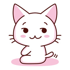 Isolated kitty rogue emoji cute sticker icon- Vector