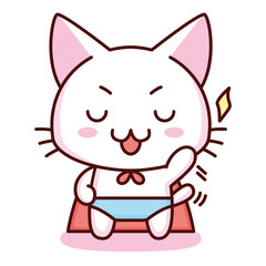 Isolated kitty brave emoji cute sticker icon- Vector