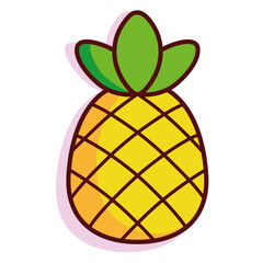 Isolated pinneapple exotic fruit tropical diet icon- Vector