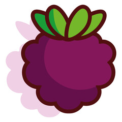 Isolated blackberry fruit tropical diet icon- Vector