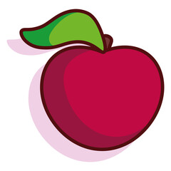Isolated cherry fruit tropical diet icon- Vector