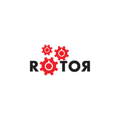Fototapeta na wymiar Rotor Gear logo design vector