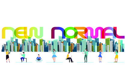  Illustration COVID-19 Trajectory life style New Normal Modern design Idea and Concept Vector illustration.