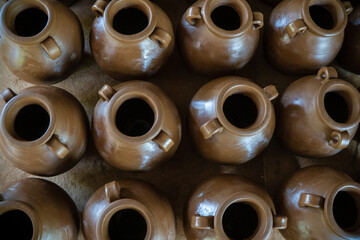 Pottery produced in Kasongan. Kasongan village has many earthenware / pottery maker. Working collectively, a gallery is usually a family business run from generation.