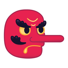 Isolated mask japanese asian culture icon- Vector