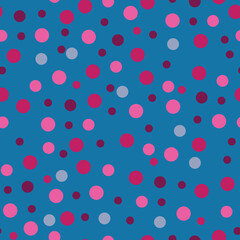 Classic blue polka dots seamless pattern print