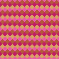 Classic shape seamless diamond pattern hot pink background print