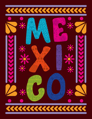 Mexico in frame vector design
