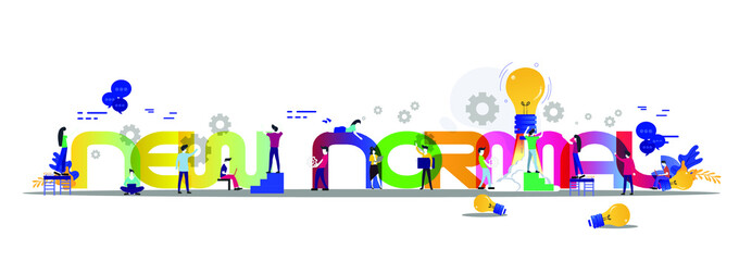  Illustration COVID-19 Trajectory life style New Normal Modern design Idea and Concept Vector illustration.