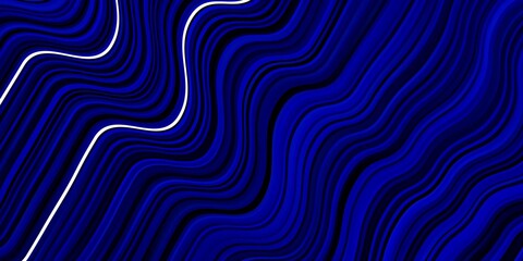 Dark BLUE vector pattern with curves. Abstract gradient illustration with wry lines. Smart design for your promotions.