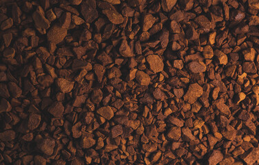 Macro close up portrait of organic soluble coffee , studio lighting, selective focus