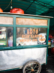 grobak soto lamongan, typical Indonesian food to be precise in the area of ​​East Java