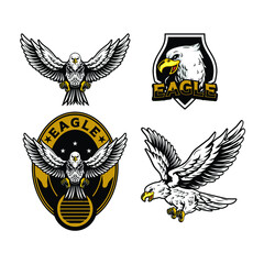 Eagle logo icon. Eagle mascot illustration. Eagle vector set