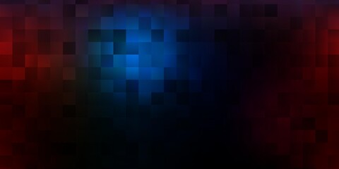 Dark blue, red vector backdrop with chaotic shapes.