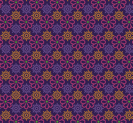 Mexican flowers pattern background vector design
