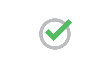 Green check mark. Symbol of approval. Approved tick symbol inside a circle.