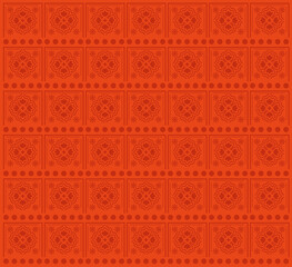 Mexican flowers pattern and red background vector design