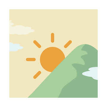 recommend clip art: シンプルな朝イメージの角型アイコン