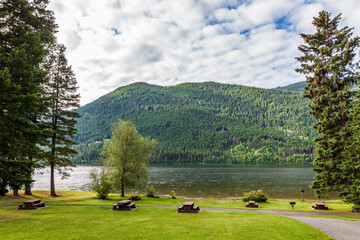 Paul Lake Provincial Park picnic area Summer time british columbia canada