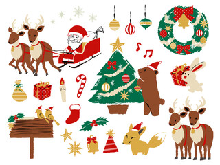 illustration set of Christmas decorations