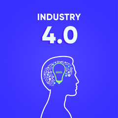 Industry 4.0 technology concept. technology industry management