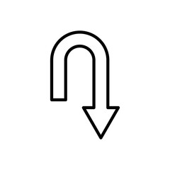 Curved arrow line icon. Design template vector