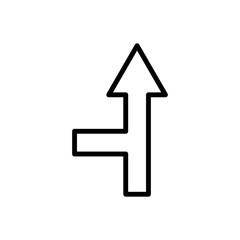 T-junction arrow line icon. Design template vector