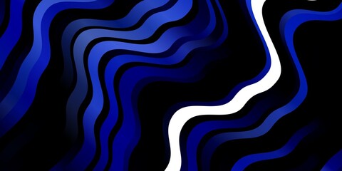 Dark BLUE vector template with lines. Colorful geometric sample with gradient curves.  Pattern for websites, landing pages.