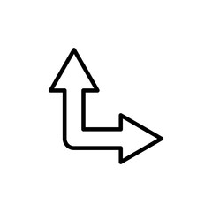 Left and right connected arrow line icon. Design template vector