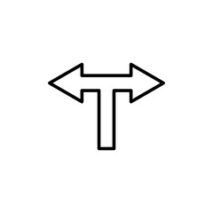 T-junction arrow line icon. Design template vector