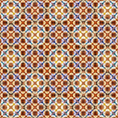 Kaleidoscope background pattern visible inside the eyelids when eyes closed