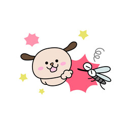 蚊をやっつける犬