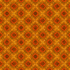Kaleidoscope background pattern visible inside the eyelids when eyes closed