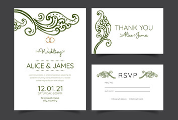Fototapeta na wymiar Vintage wedding invitation. Save the date. Vector illustration