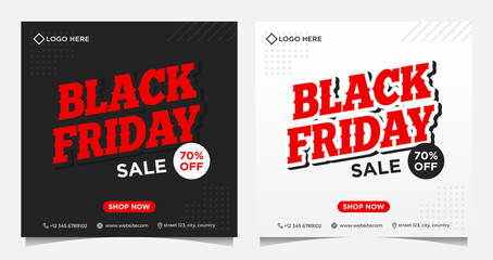 Black Friday event banners, background and social media template in black white colors