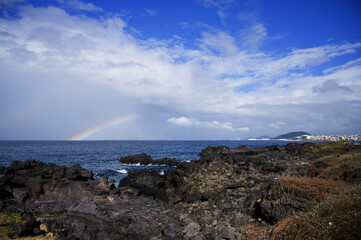 rainbow over the sea
