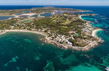 Fototapeta na wymiar Aerial view of Rottnest Island, Western Australia