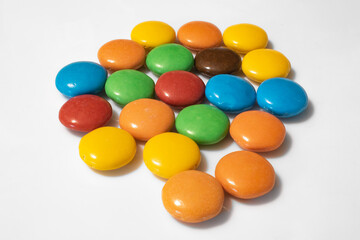 Close-up of candies chocolates colorful 