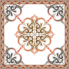 Flower geometric pattern. Seamless vector background. multi colored ornament. Ornament for fabric, wallpaper, packaging, Decorative print