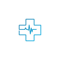 Fototapeta premium Illustration Vector Graphic of Cross Pulse Logo. Perfect to use for Medical Logo