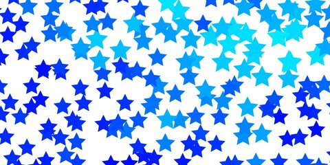 Fototapeta na wymiar Light BLUE vector background with colorful stars. Blur decorative design in simple style with stars. Theme for cell phones.