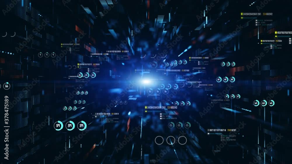 Poster technology digital cyberspace and data network connections. transfer digital data high-speed interne