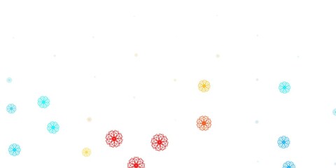 Light blue, yellow vector natural artwork with flowers.