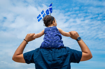 Fototapeta premium Drapeau québec - Happy Quebec Day