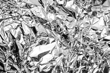 aluminium foil crumpled Silver texture abstract background