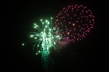 Fireworks in the night sky 
