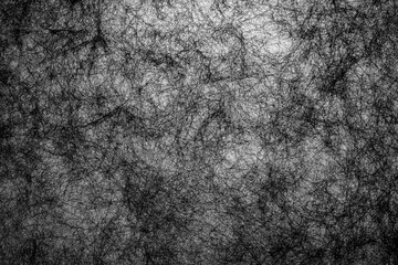 hand draw abstract background of black Fiber lines on white background