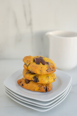 sweet home made pumpkin chocolate chip cookies