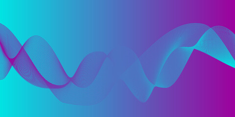 Abstract wave element for design. Digital frequency track equalizer. Stylized line art background. Vector illustration