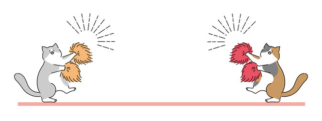チアリーディングする猫 タイトル 入場
